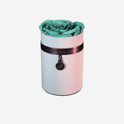 One in a Million™ Round White Box | Charm Edition | Turquoise Rose - The Million Roses