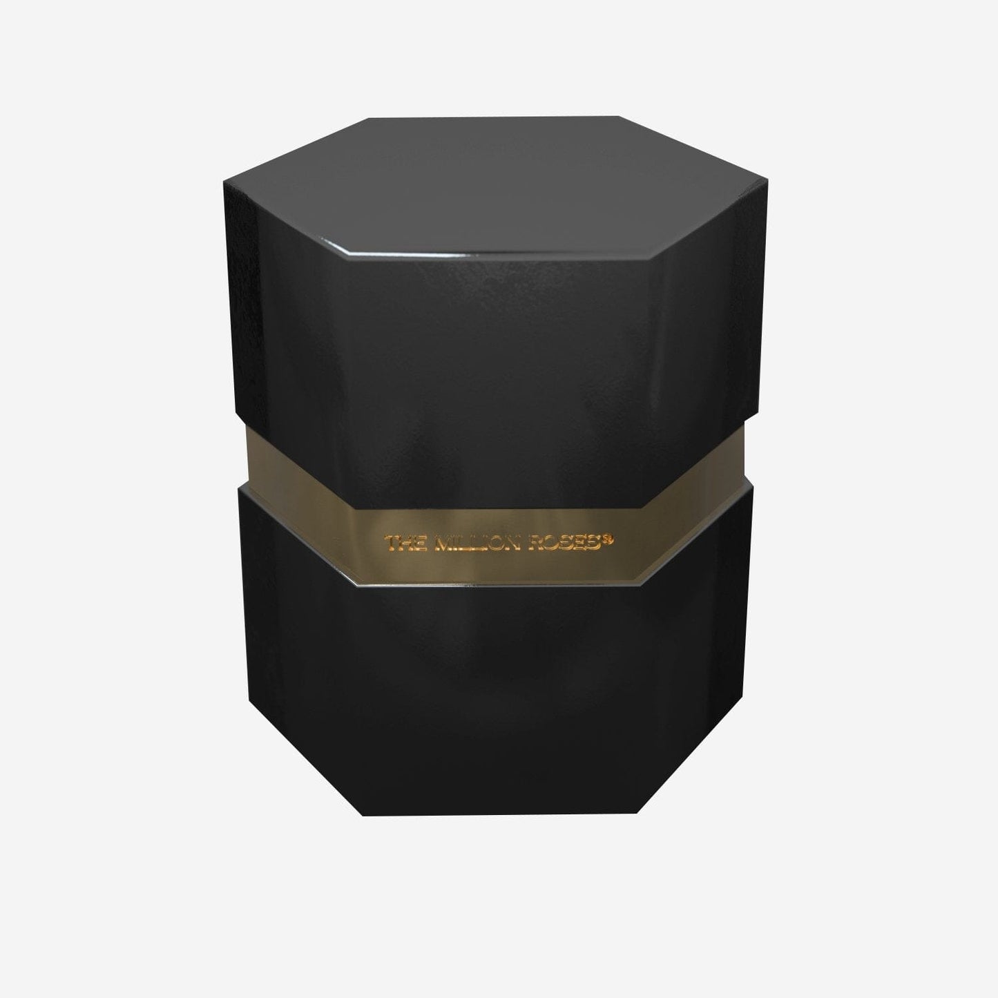 One in a Million™ Black Mirror Hexagon Box | Pink Gold & Black Roses - The Million Roses