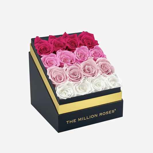 Square Black Box | Pink Fade - The Million Roses