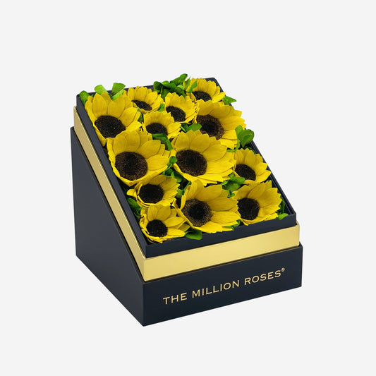 Square Black Box | Sunflowers - The Million Roses
