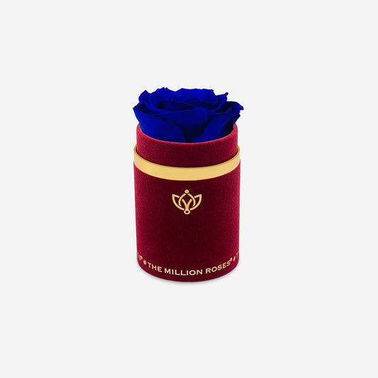 Single Bordeaux Suede Box | Royal Blue Rose - The Million Roses