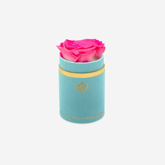 Single Mint Green Suede Box | Candy Pink Rose - The Million Roses
