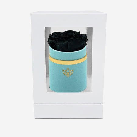 Single Mint Green Suede Box | Black Rose - The Million Roses