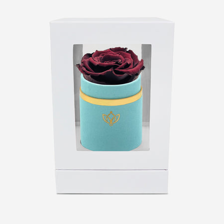 Single Mint Green Suede Box | Mahogany Rose - The Million Roses