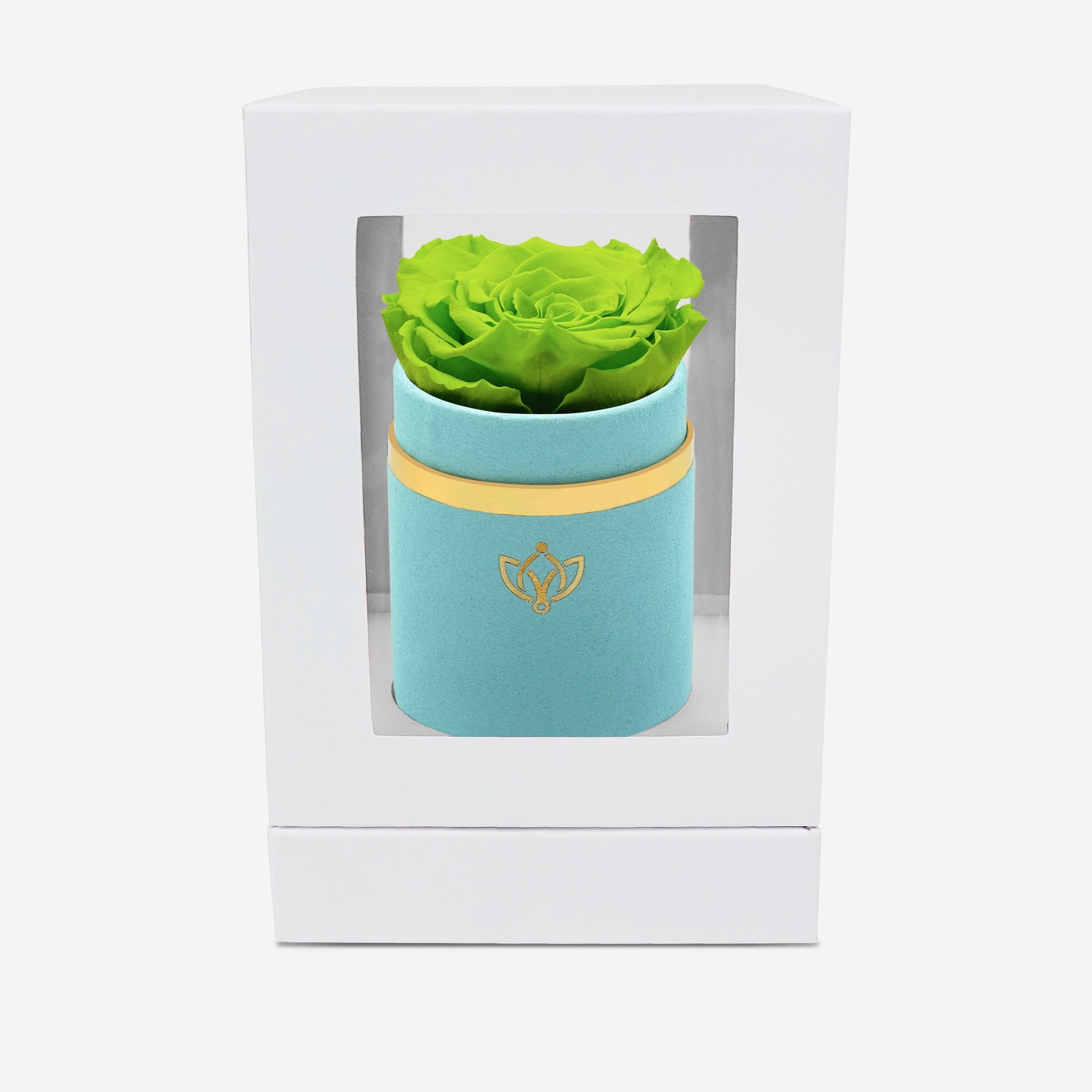 Single Mint Green Suede Box | Light Green Rose - The Million Roses