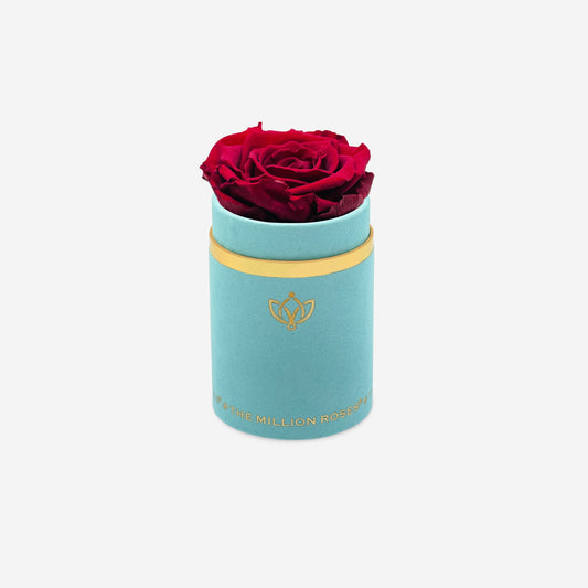 Single Mint Green Suede Box | Burgundy Rose - The Million Roses