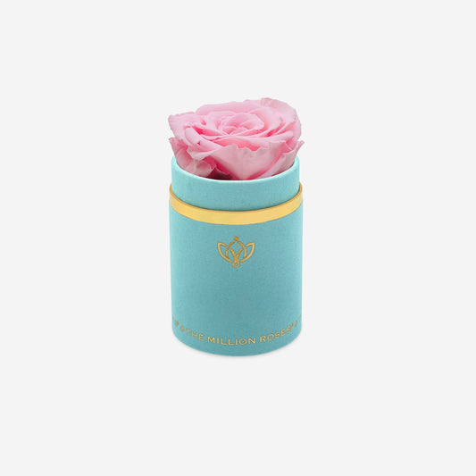 Single Mint Green Suede Box | Light Pink Rose - The Million Roses