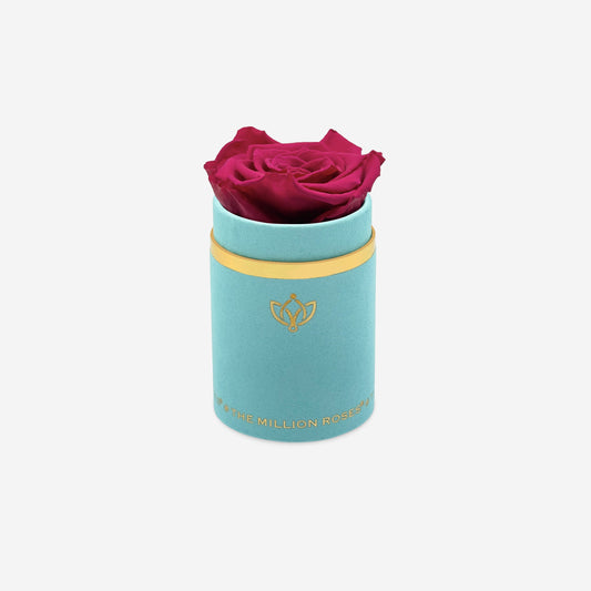 Single Mint Green Suede Box | Magenta Rose - The Million Roses