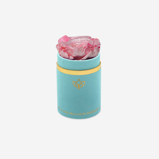 Single Mint Green Suede Box | Pink Gold Rose - The Million Roses