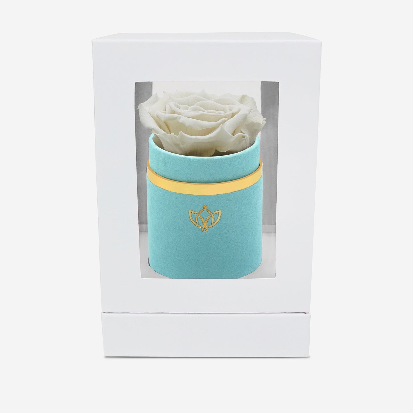 Single Mint Green Suede Box | Off White Rose - The Million Roses