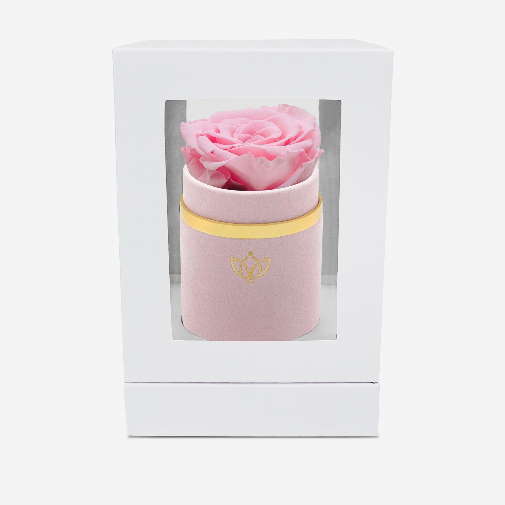 Single Light Pink Suede Box | Light Pink Rose - The Million Roses