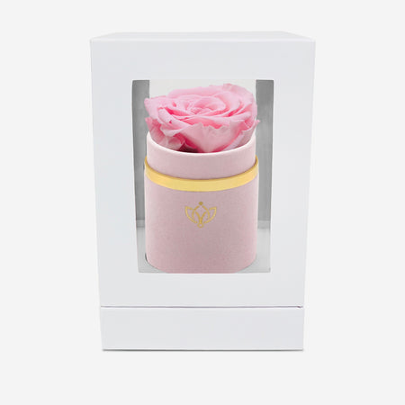 Single Light Pink Suede Box | Light Pink Rose - The Million Roses