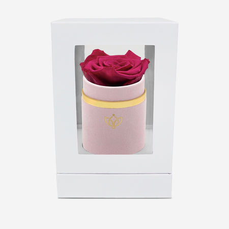 Single Light Pink Suede Box | Magenta Rose - The Million Roses