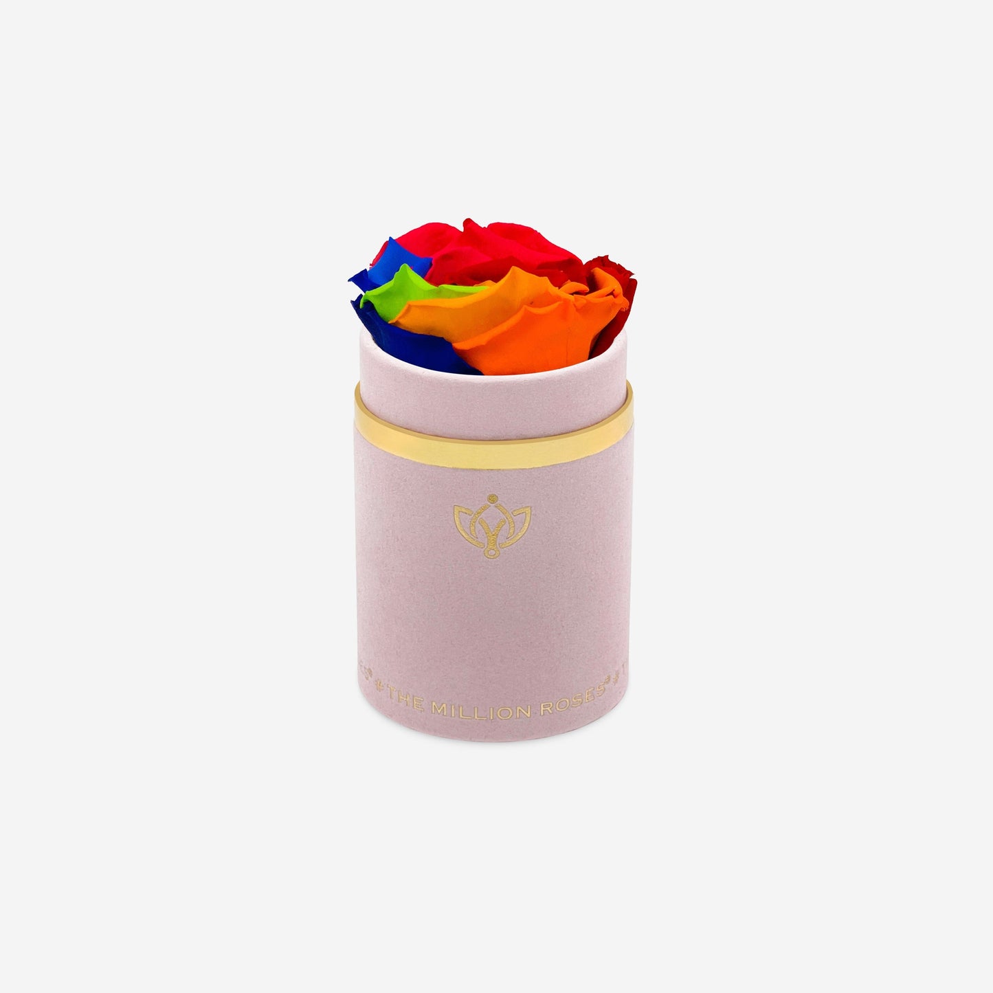 Single Light Pink Suede Box | Rainbow Rose - The Million Roses