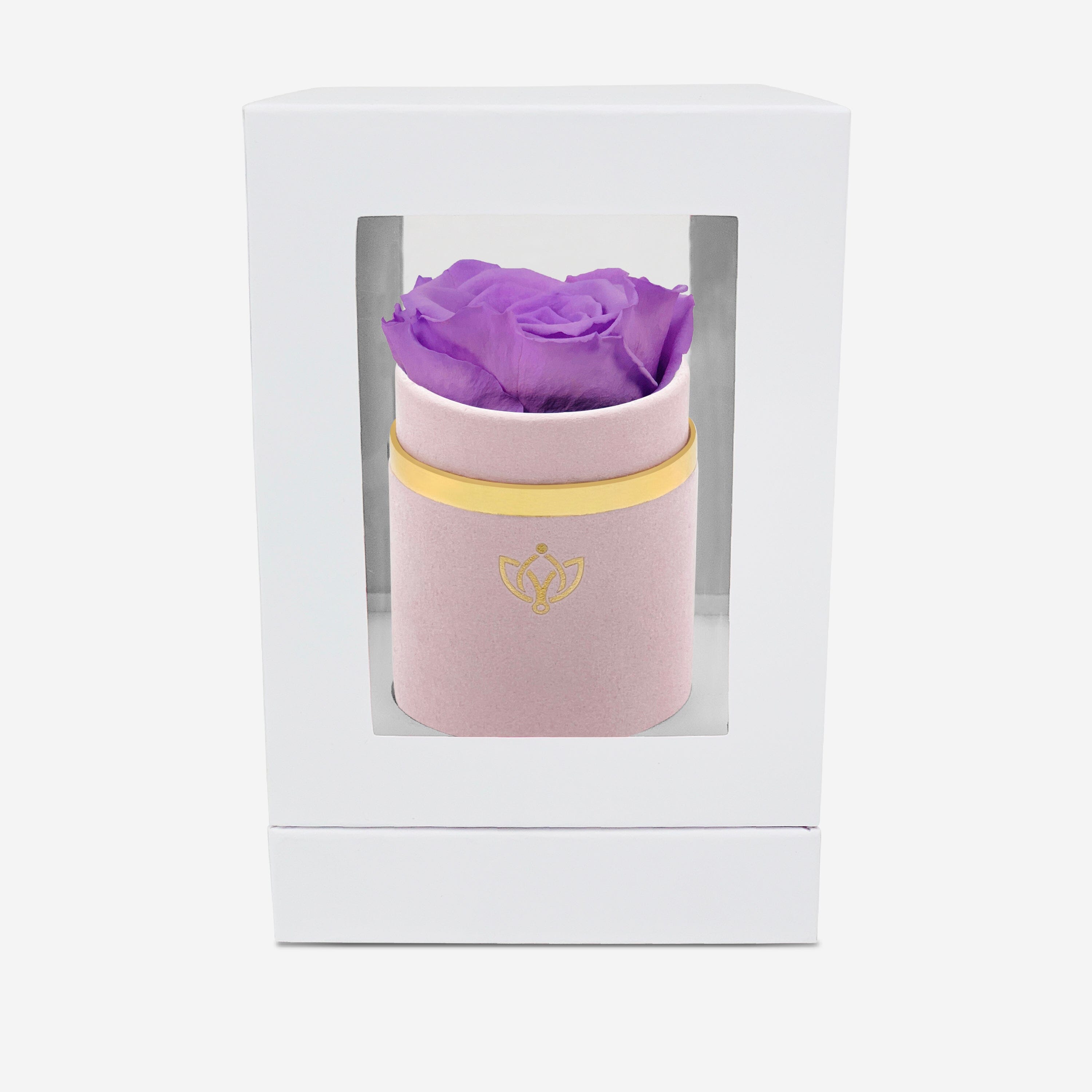 Single Light Pink Suede Box | Lavender Rose - The Million Roses