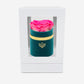 Single Dark Green Suede Box | Candy Pink Rose - The Million Roses