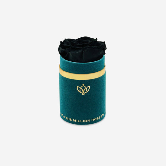 Single Dark Green Suede Box | Black Rose - The Million Roses