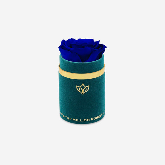 Single Dark Green Suede Box | Royal Blue Rose - The Million Roses