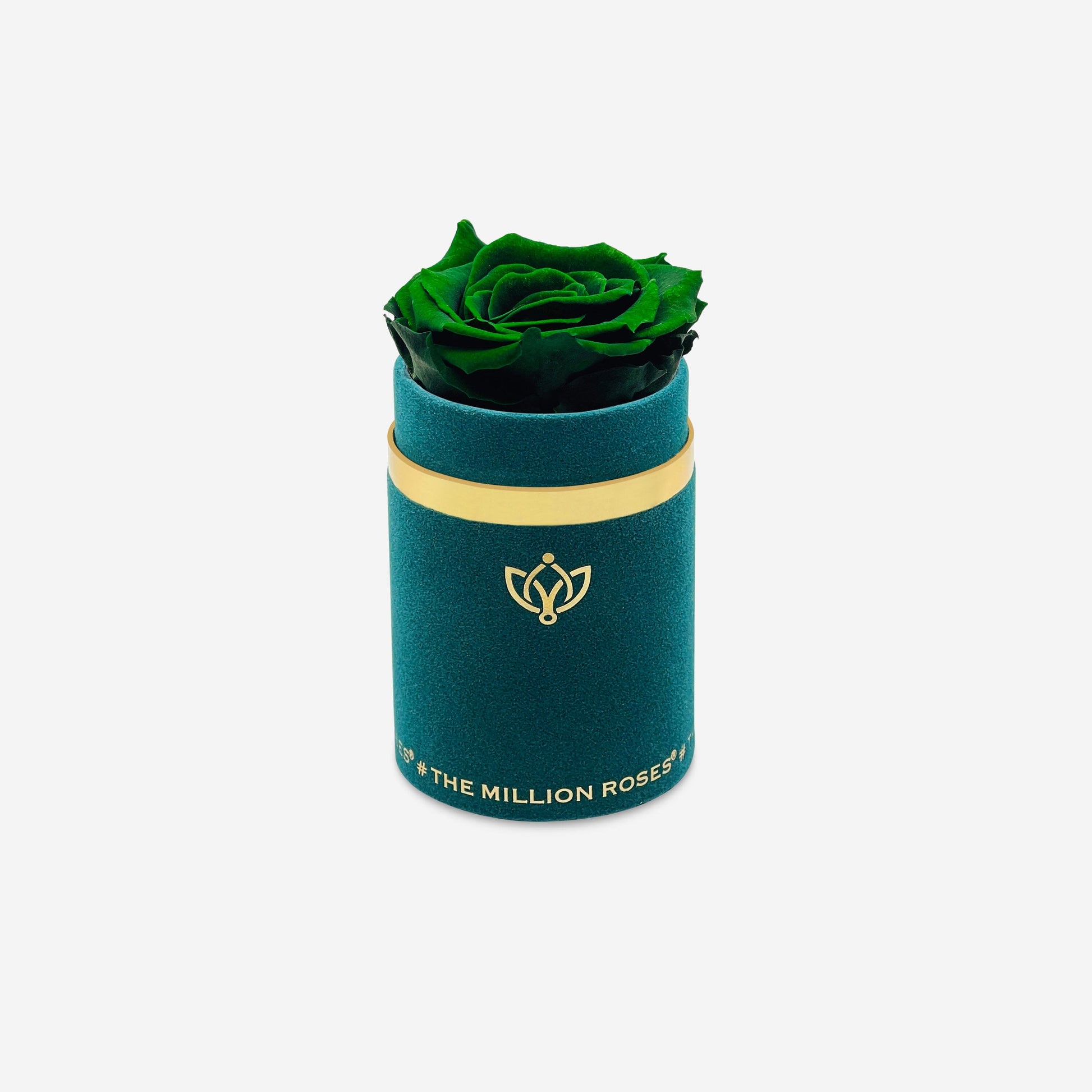 Single Dark Green Suede Box | Dark Green Rose - The Million Roses