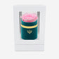 Single Dark Green Suede Box | Pink Lace Rose - The Million Roses