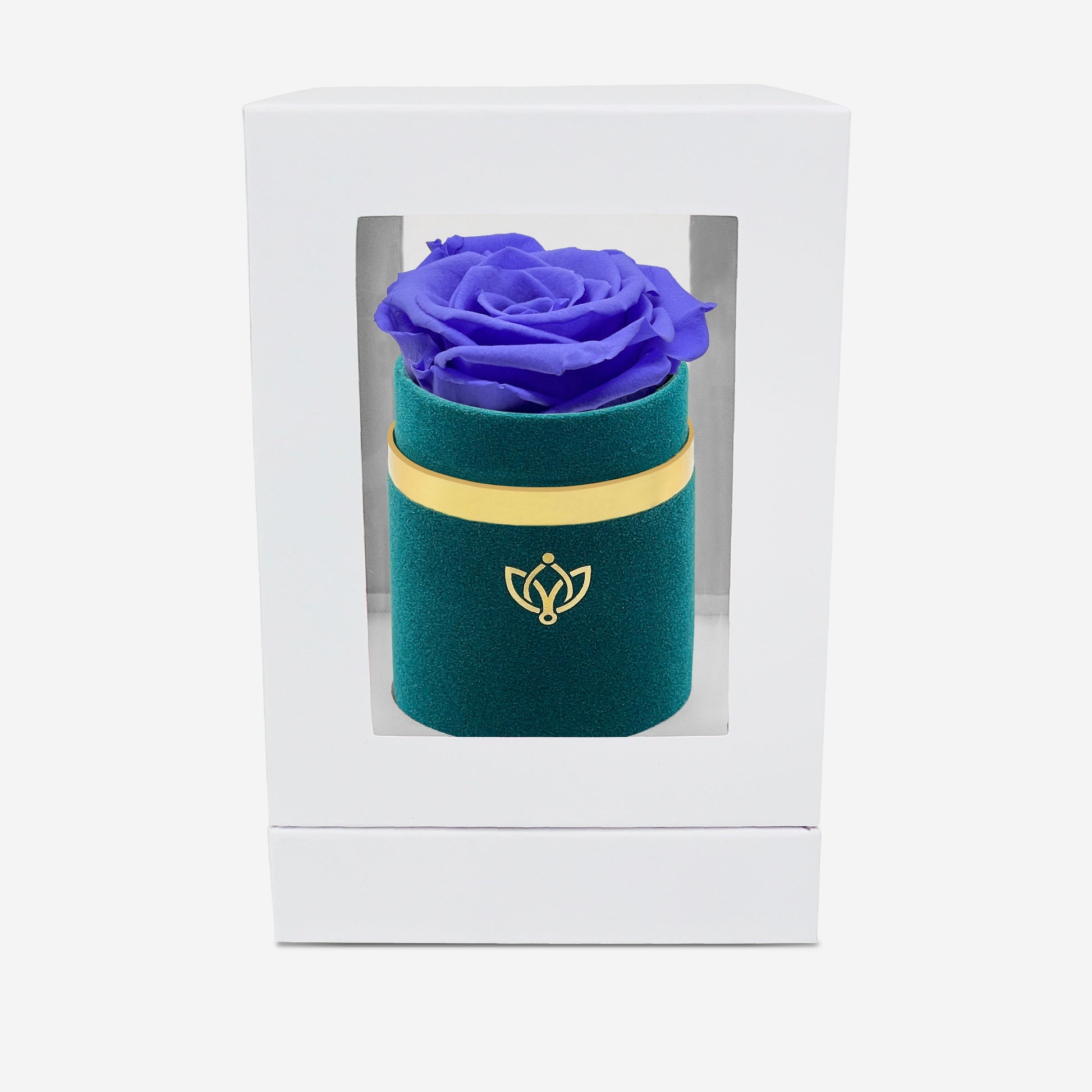 Single Dark Green Suede Box | Violet Rose - The Million Roses