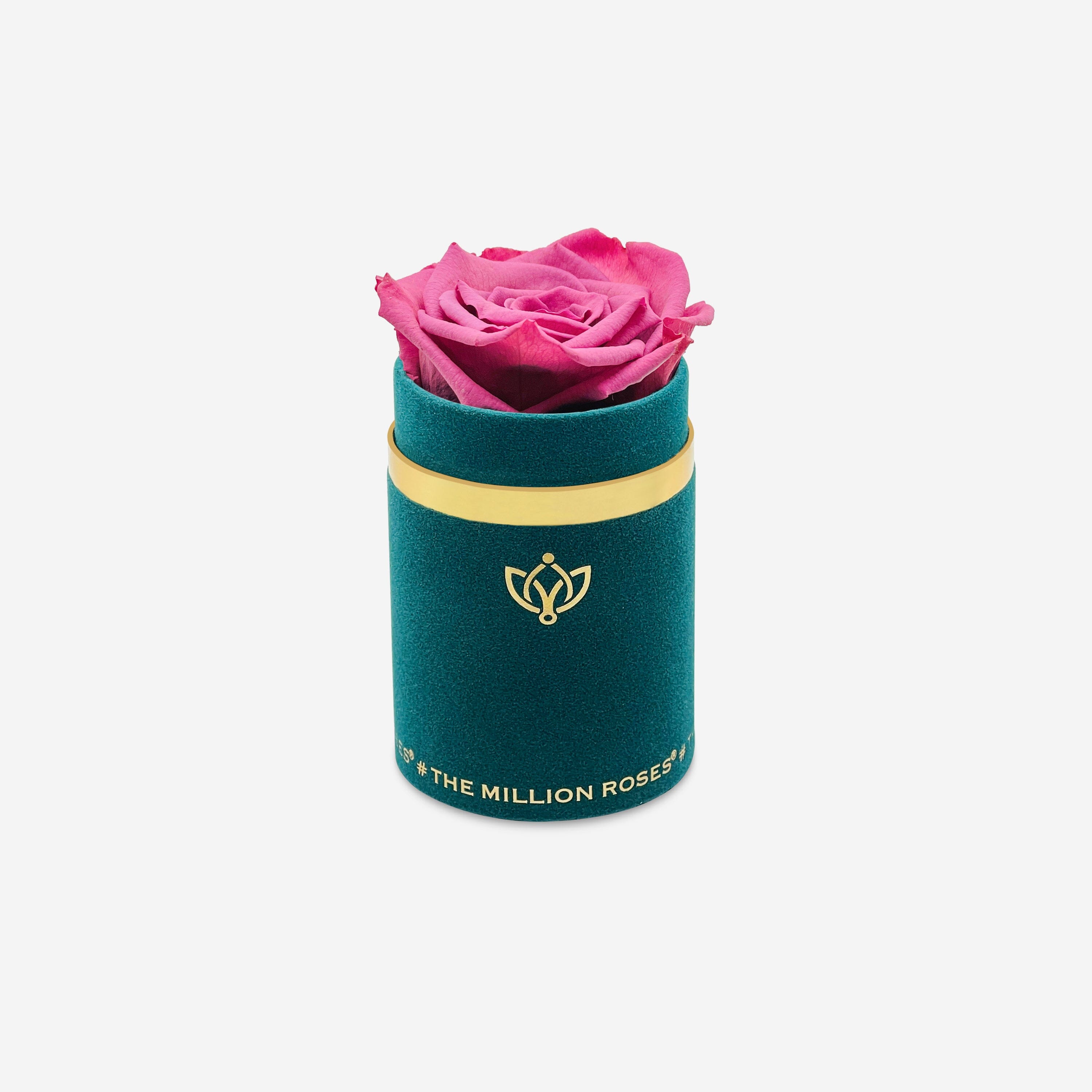 Single Dark Green Suede Box | Orchid Rose - The Million Roses