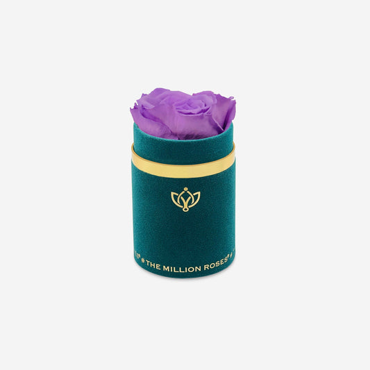 Single Dark Green Suede Box | Lavender Rose - The Million Roses