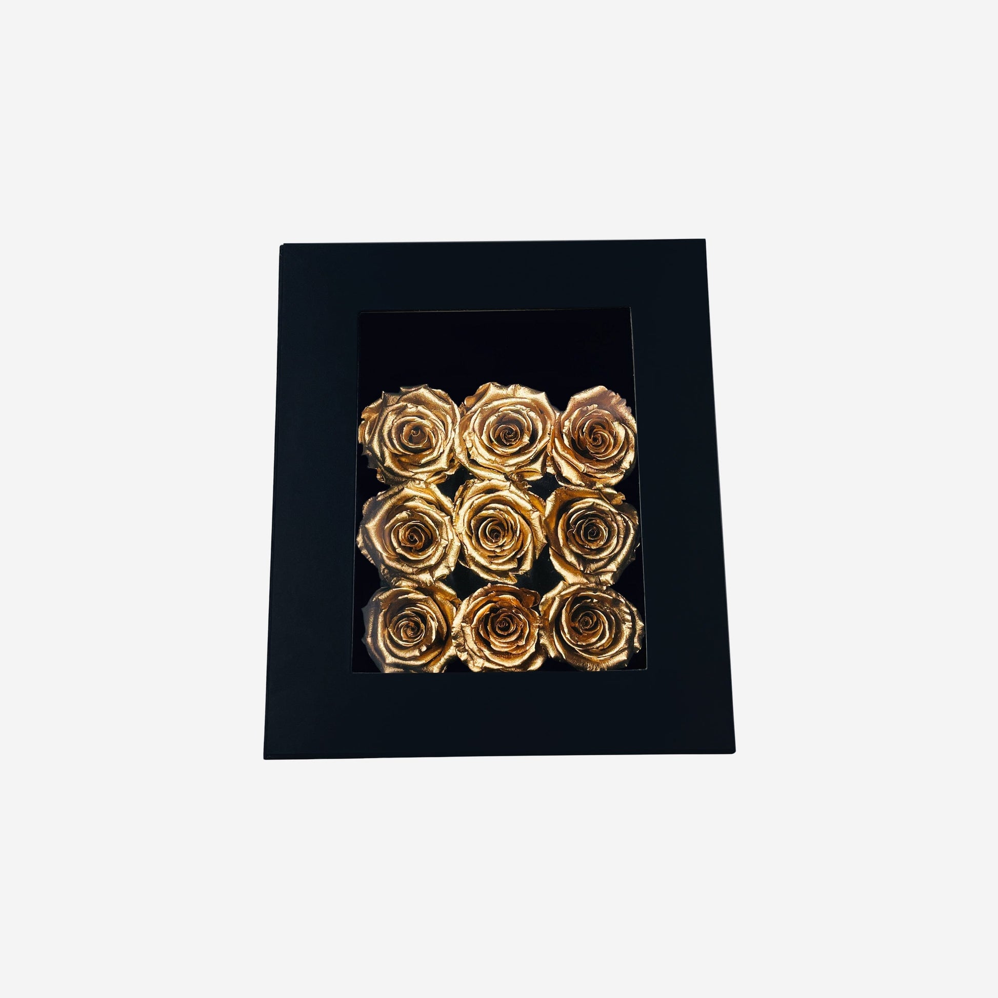 Trapezoid Black Box | Gold Roses - The Million Roses