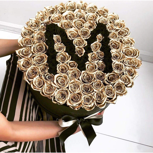 Deluxe Black Box | Mother's Day Edition | Gold & Black Roses | M - The Million Roses