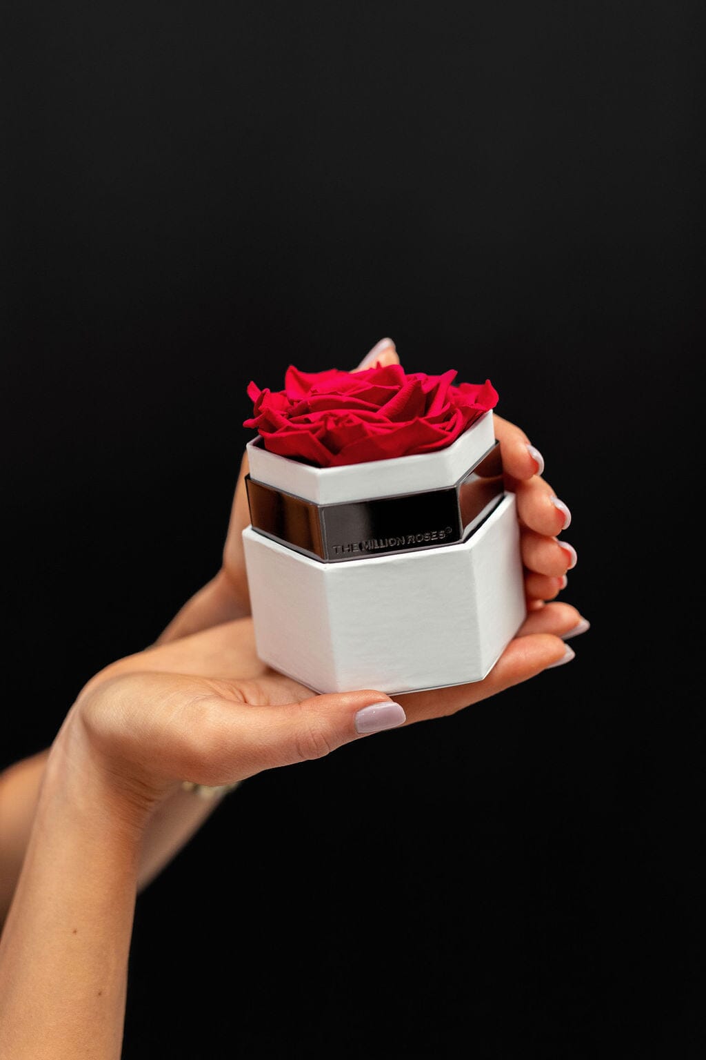 One in a Million™ White Hexagon Box | Red Rose - The Million Roses