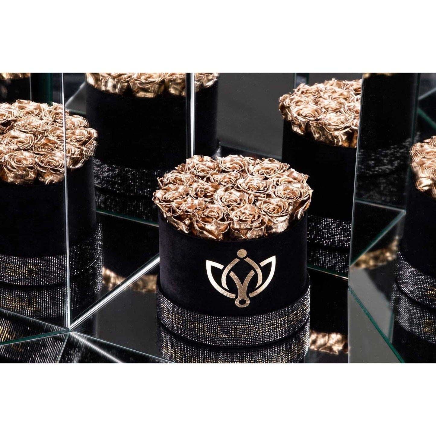 Classic Black Box | Crystal Edition | Gold Roses - The Million Roses