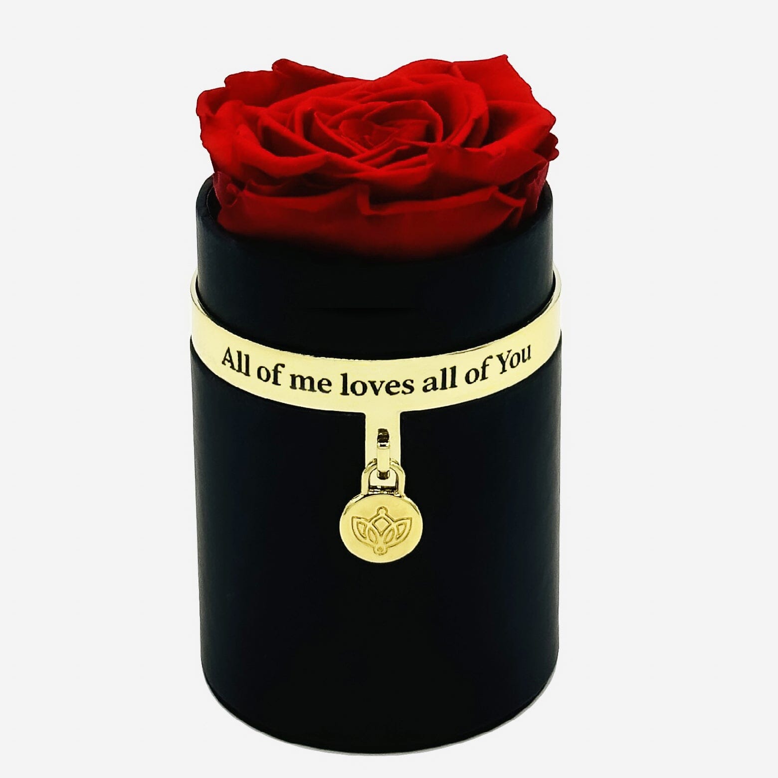 One in a Million™ Round Black Box | All of me loves all of You | Red Rose - The Million Roses