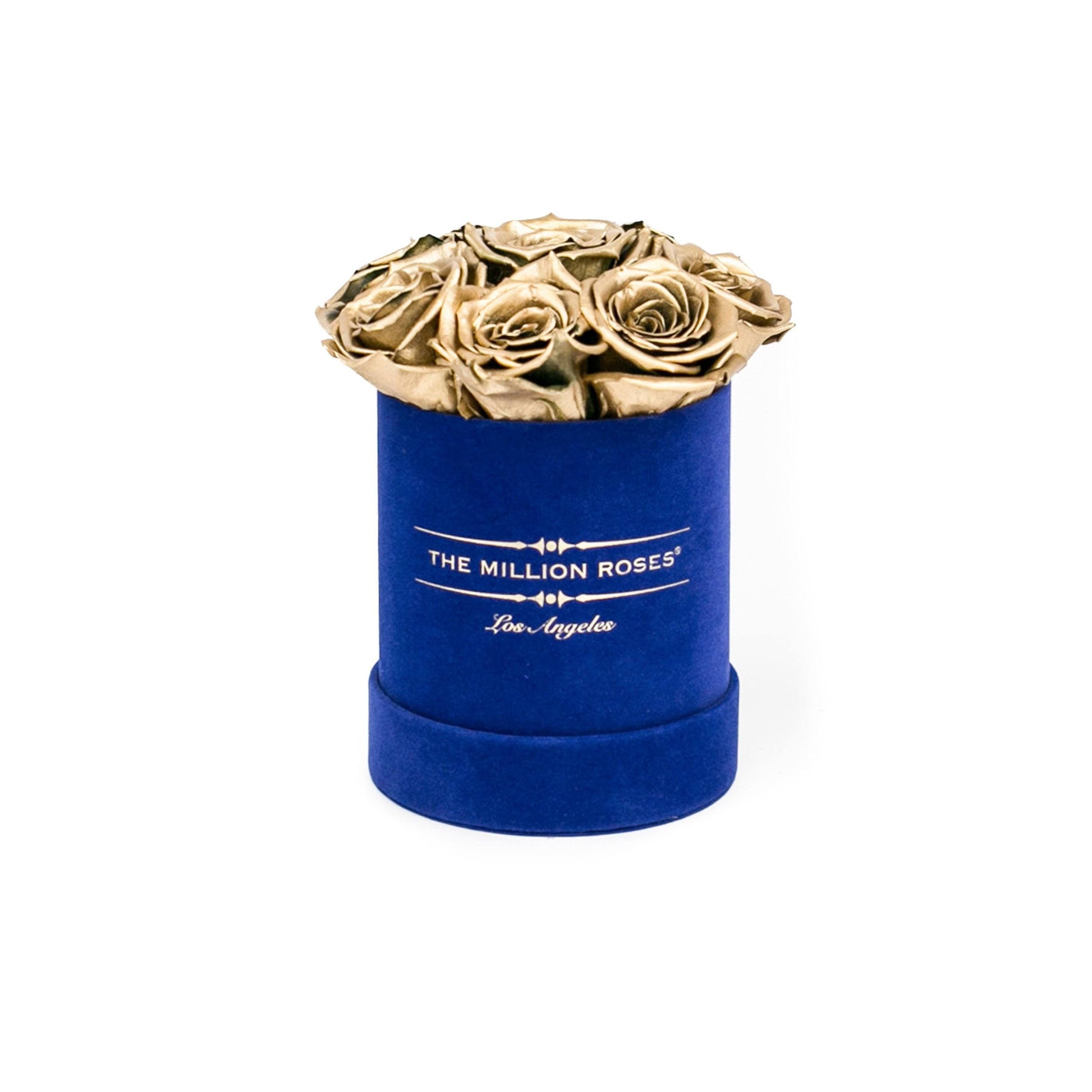 Basic Royal Blue Box | Gold Roses - The Million Roses