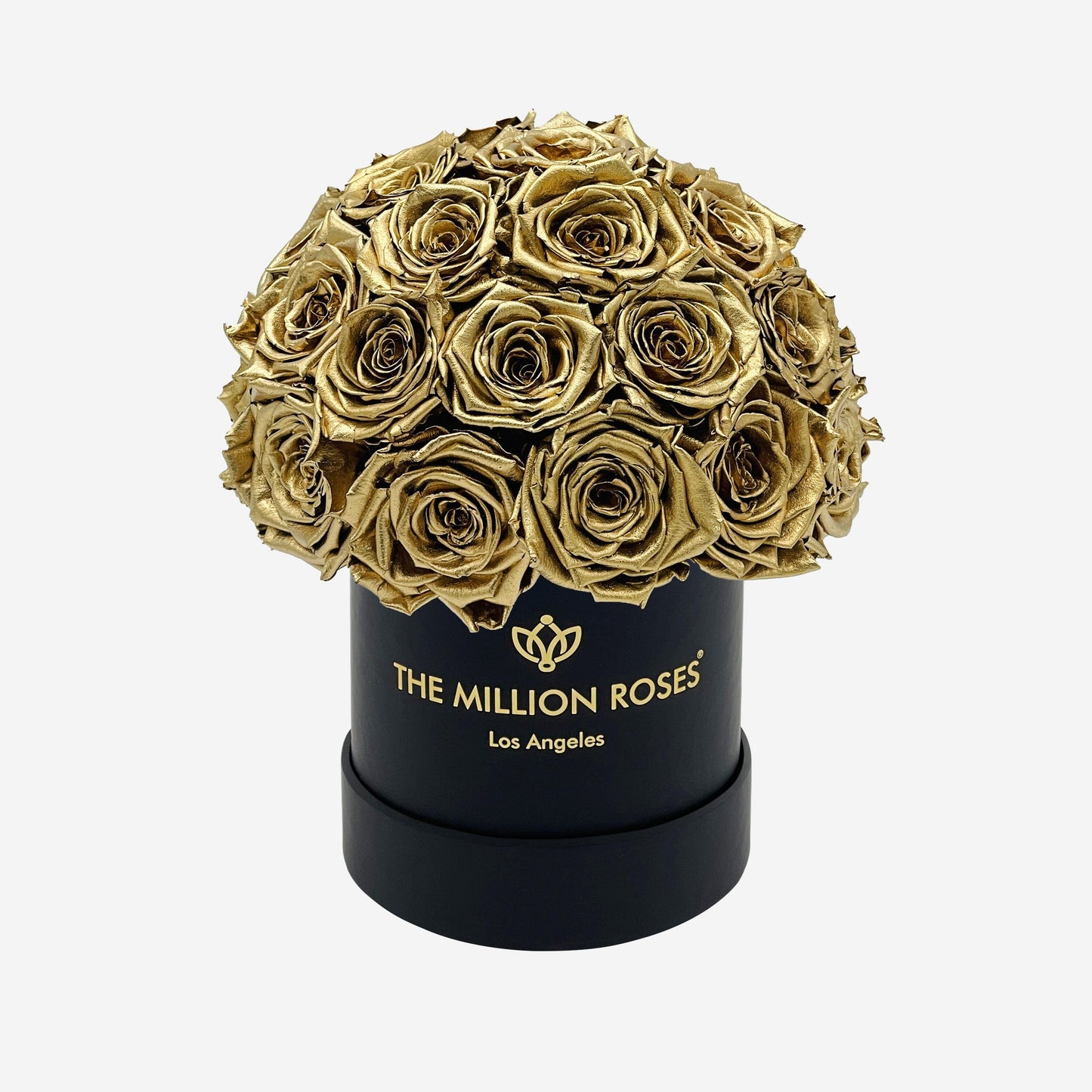 Basic Black Superdome Box | Gold Roses - The Million Roses