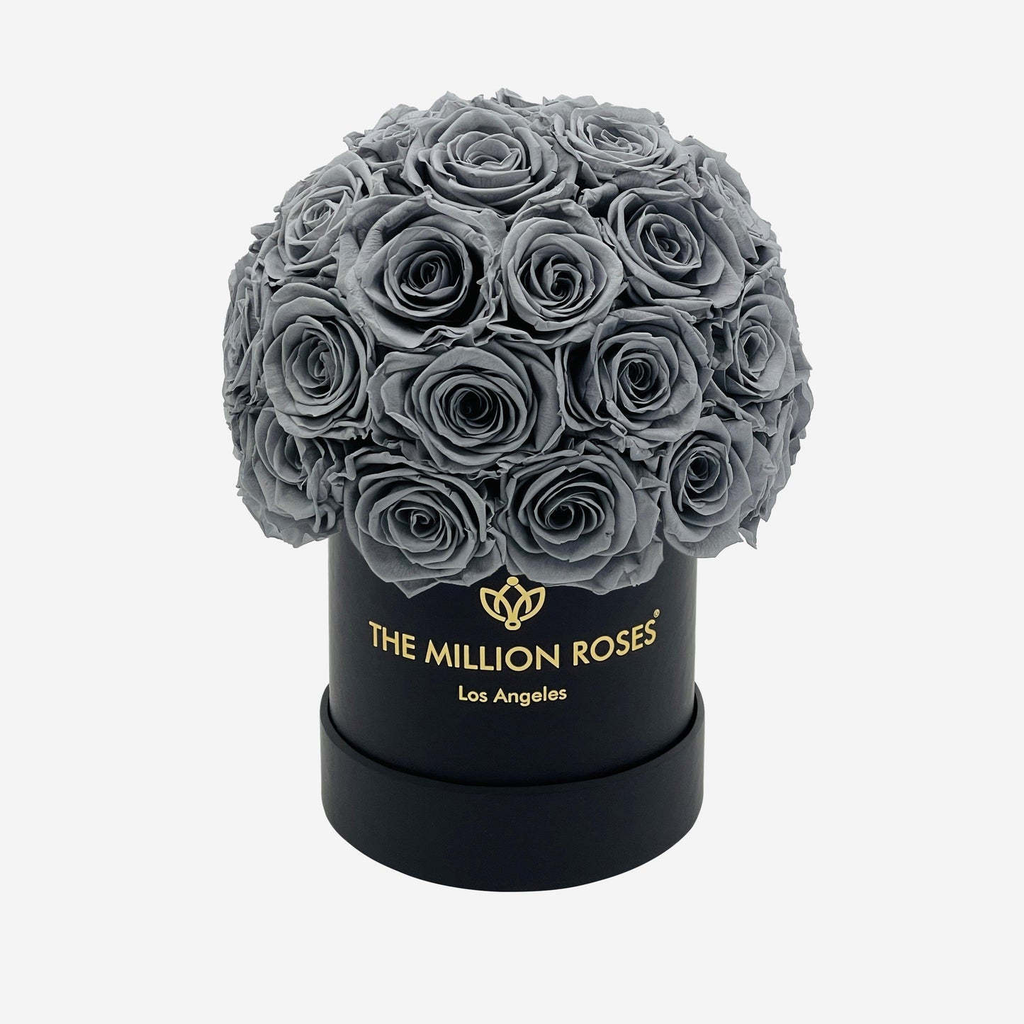 Basic Black Superdome Box | Pastel Grey Roses - The Million Roses