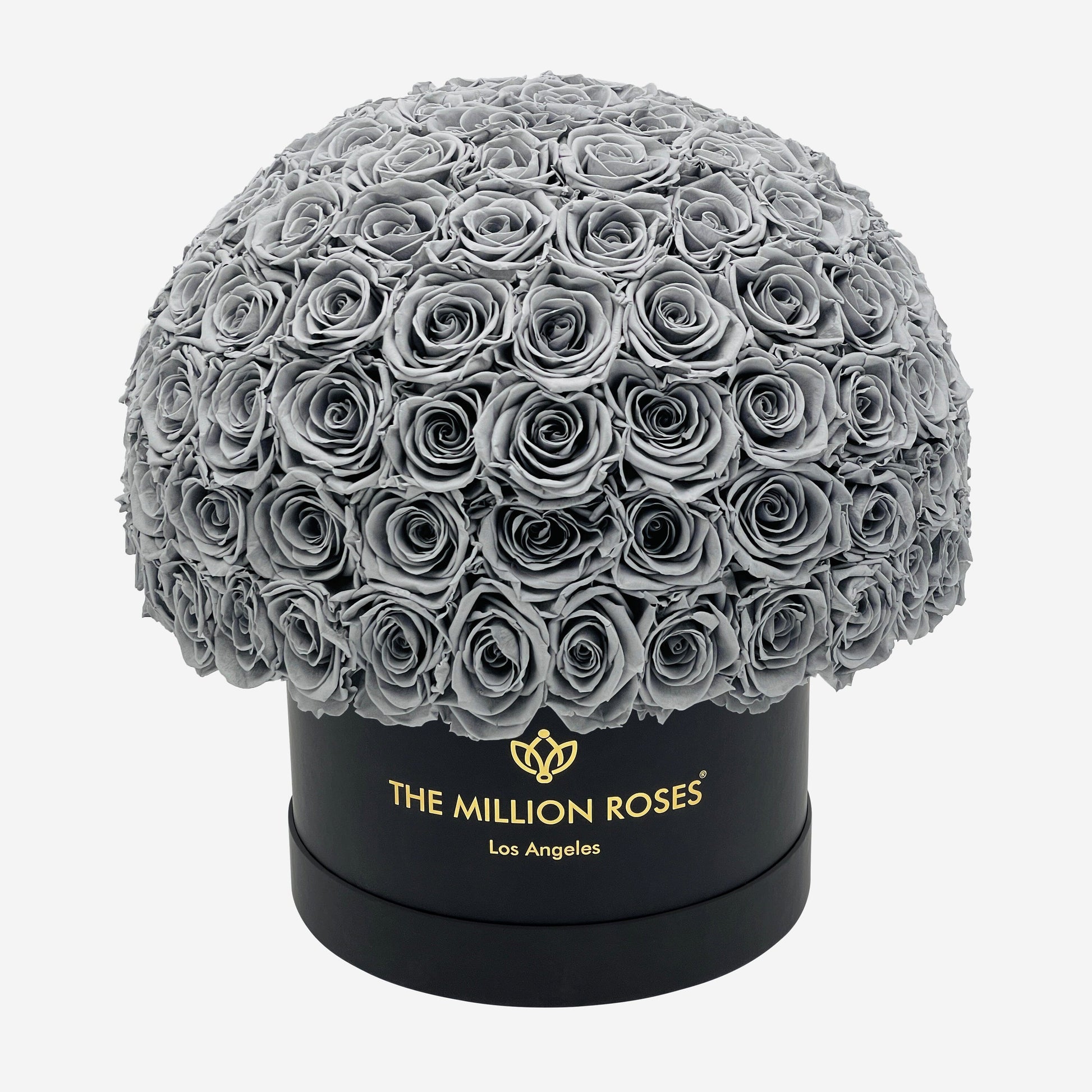 Supreme Black Superdome Box | Pastel Grey Roses - The Million Roses