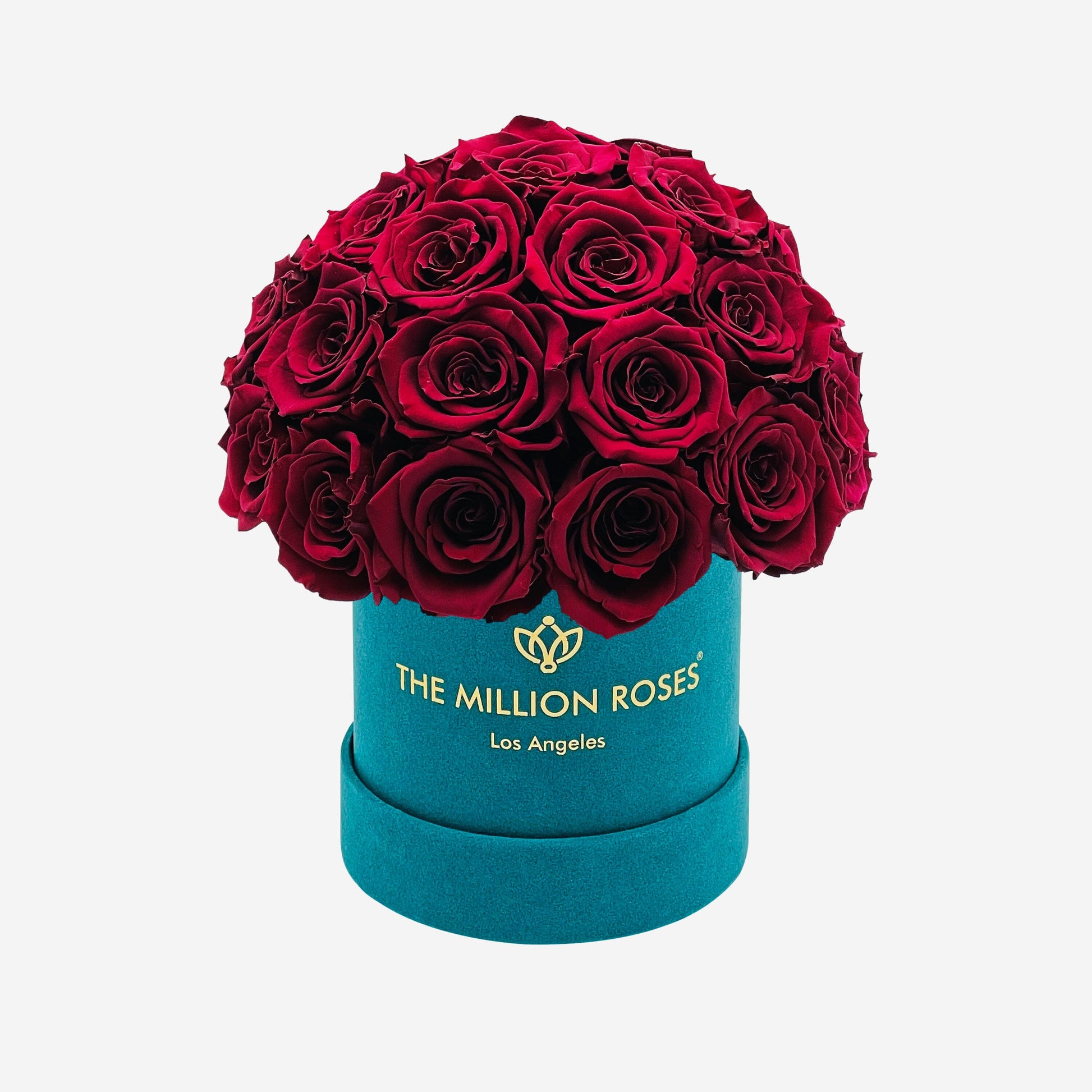 Basic Dark Green Suede Superdome Box | Burgundy Roses - The Million Roses