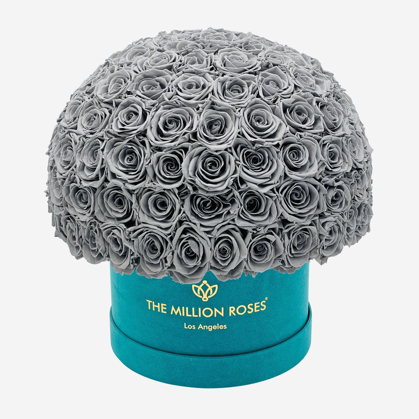 Supreme Dark Green Suede Superdome Box | Pastel Grey Roses - The Million Roses
