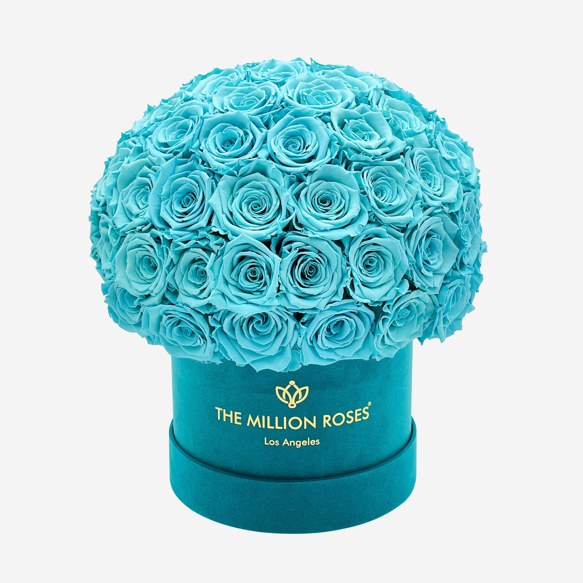 Classic Dark Green Suede Superdome Box | Turquoise Roses - The Million Roses