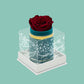 Single Dark Green Suede Box | Limited Holiday Edition | Red Rose - The Million Roses