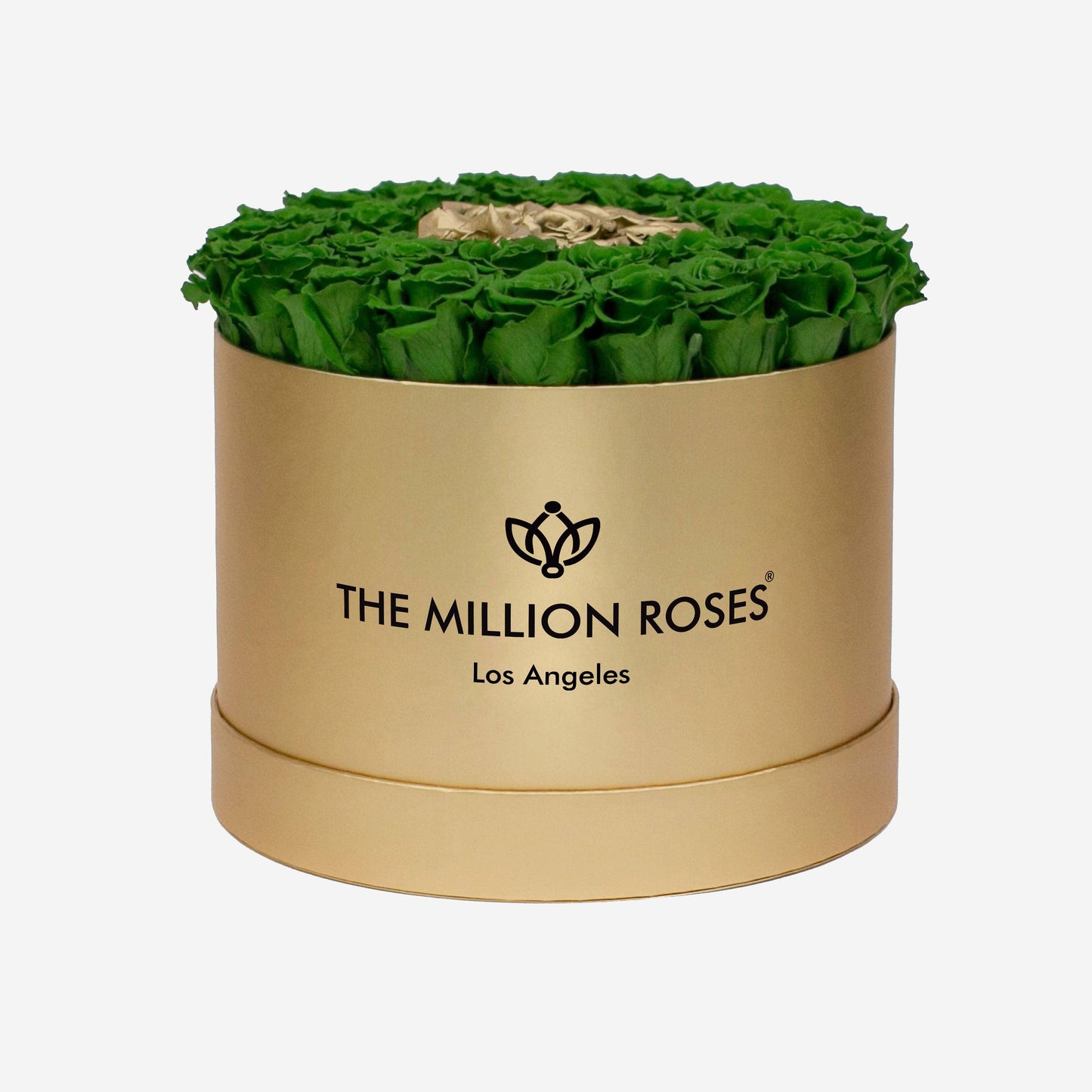 Supreme Gold Box | Dark Green & Gold Roses - The Million Roses