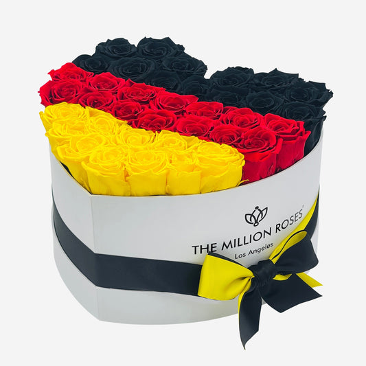 Heart White Box | Flag of Germany Edition - The Million Roses