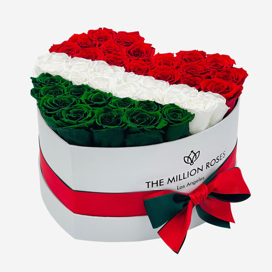 Heart White Box | Flag of Hungary Edition - The Million Roses