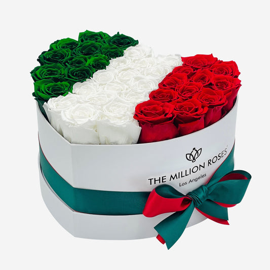 Heart White Box | Flag of Italy Edition - The Million Roses