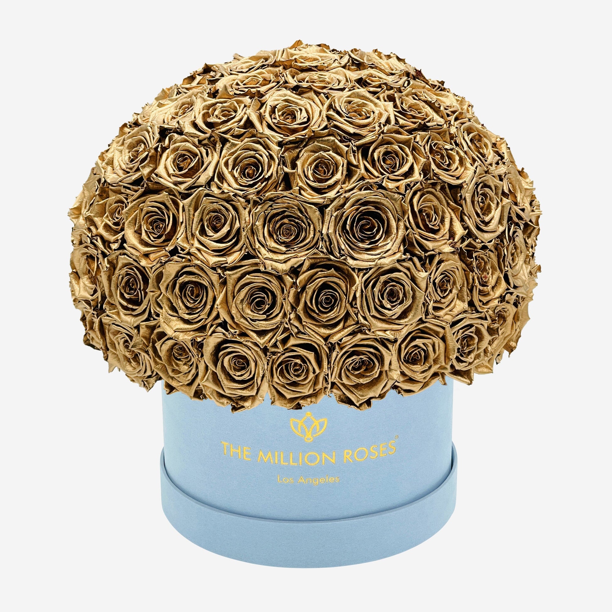 Supreme Light Blue Suede Superdome Box | Gold Roses - The Million Roses