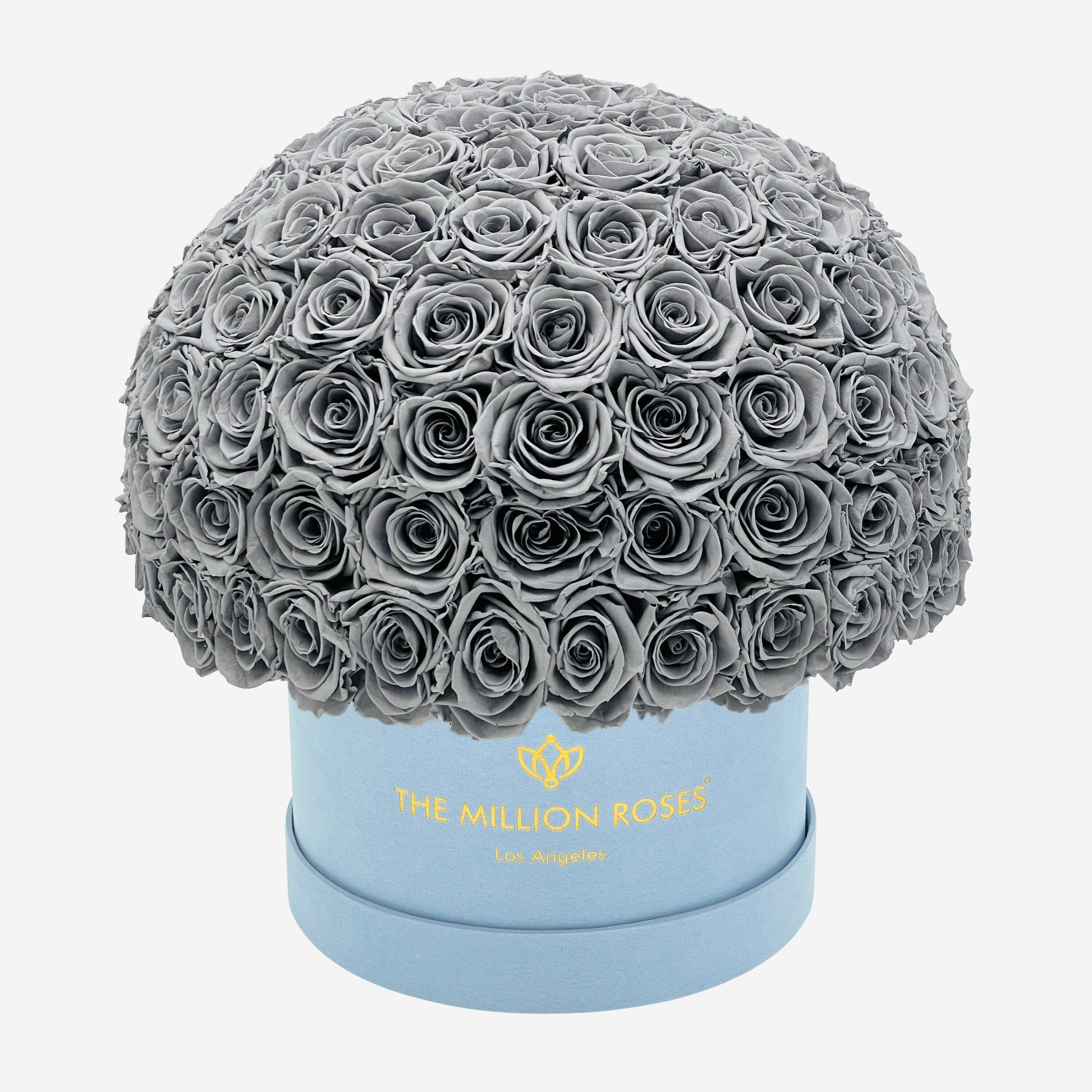 Supreme Light Blue Suede Superdome Box | Pastel Grey Roses - The Million Roses