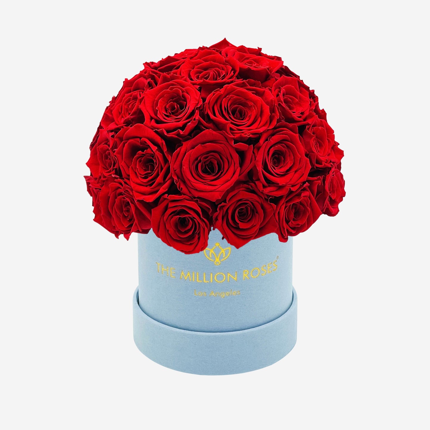 Basic Light Blue Suede Superdome Box | Red Roses - The Million Roses