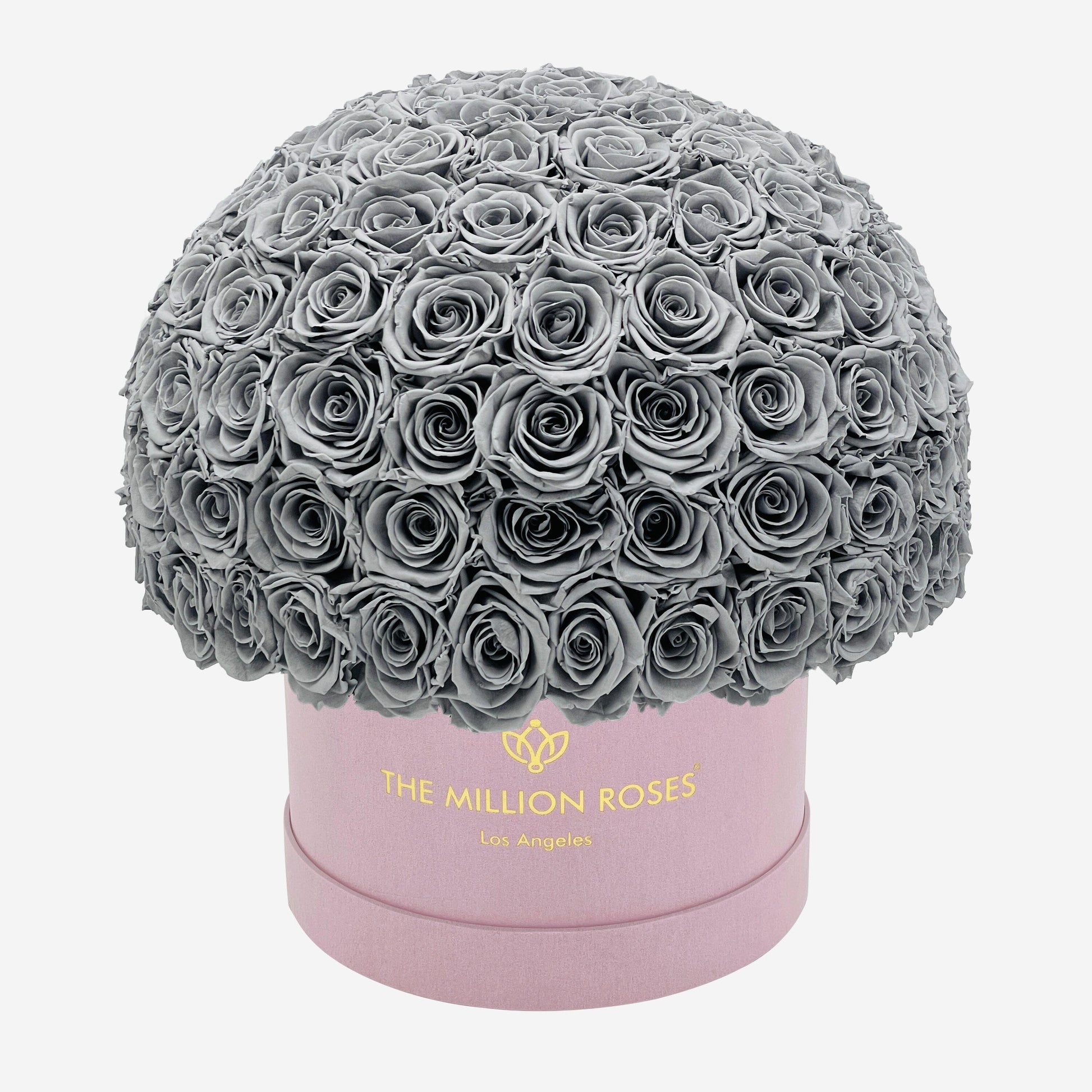 Supreme Light Pink Suede Superdome Box | Pastel Grey Roses - The Million Roses