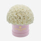 Classic Light Pink Suede Superdome Box | White Roses - The Million Roses