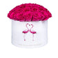 Supreme White Dome Box | Flamingo Edition | Hot Pink Garden Roses - The Million Roses